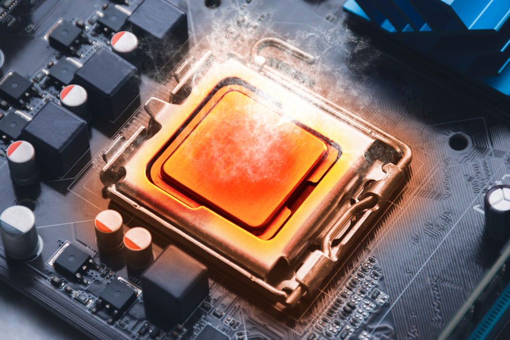 The,cpu,processor,chip,overheats,and,burns,in,the,socket